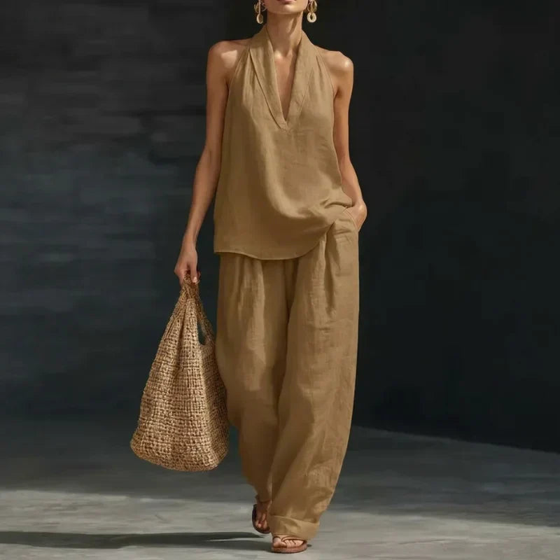 Ainhoa | Two-Piece Set with Linen Texture