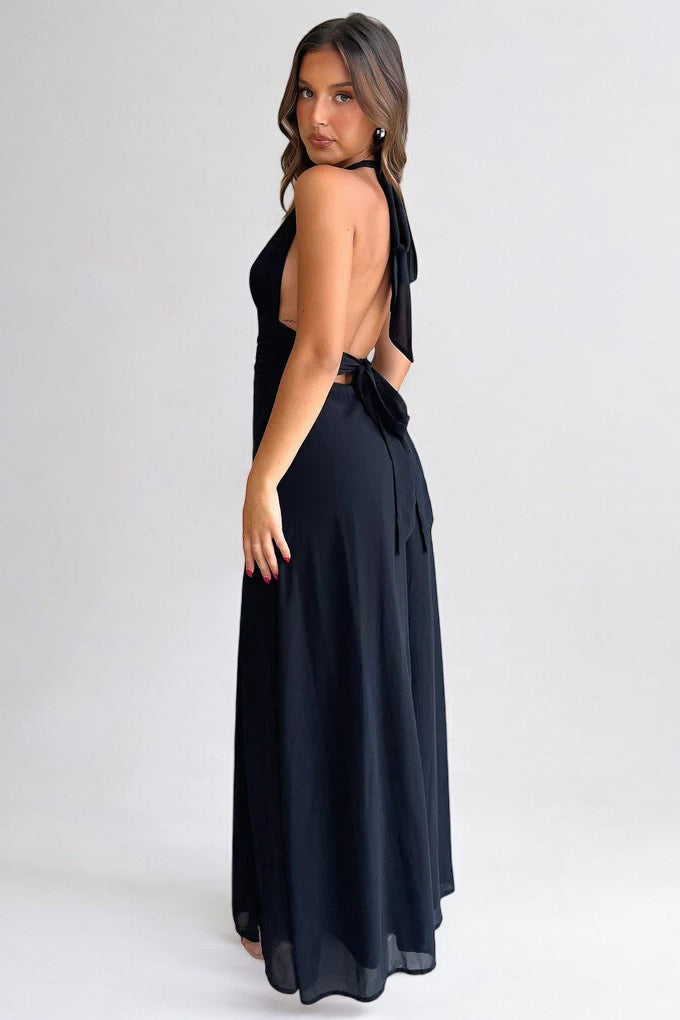 LILLI | Stylish Halter Maxi Dress with High Slit