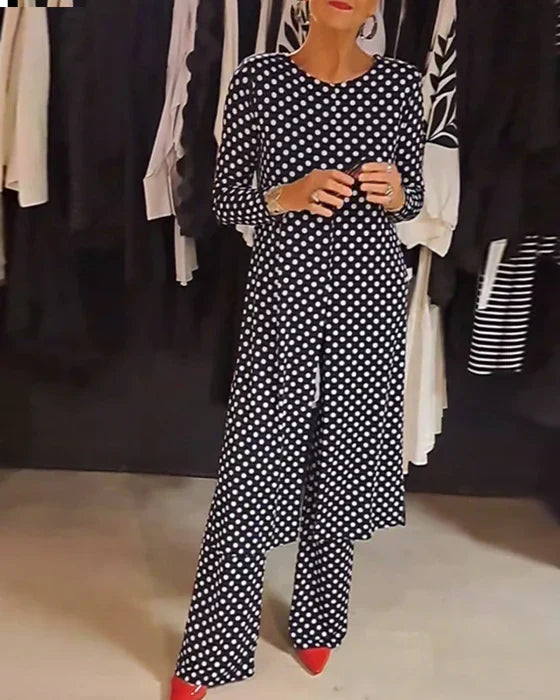 LILIANA | Complete Two-Piece with Polka Dot Print for Relaxed Elegance and Versatile Summer Looks
