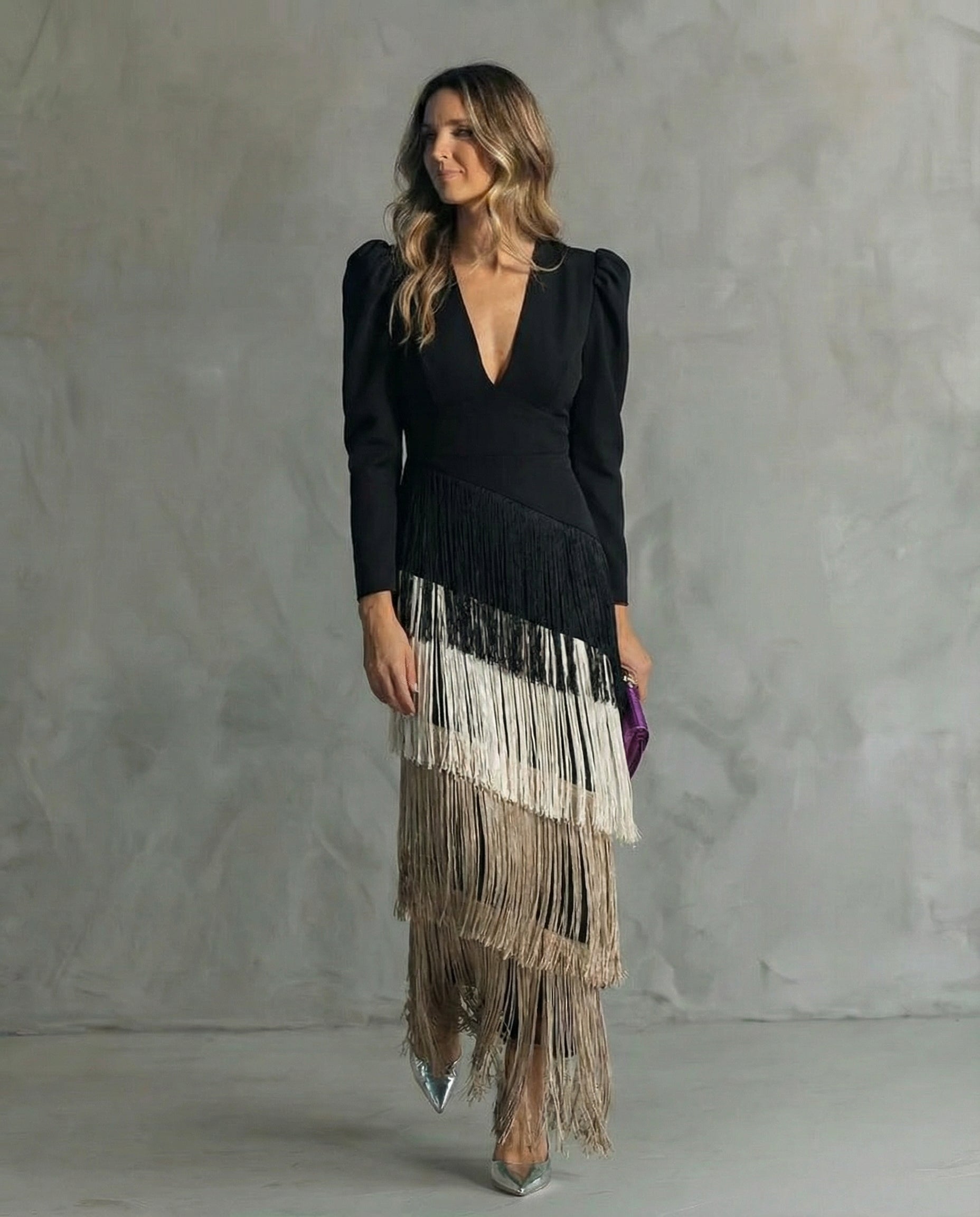 Vivienne™ | Elegant Fringe Evening Dress