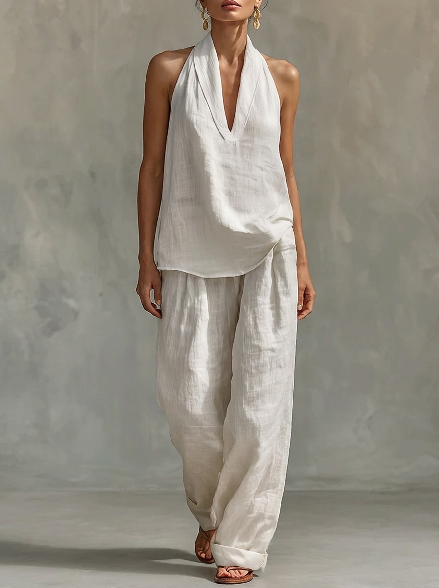Sarah || Sleeveless Set with Loose Pants