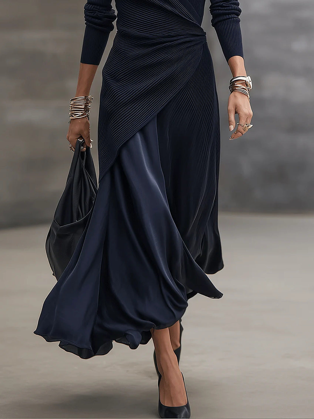 Tamara | Maxi Wrap Dress with Satin Skirt