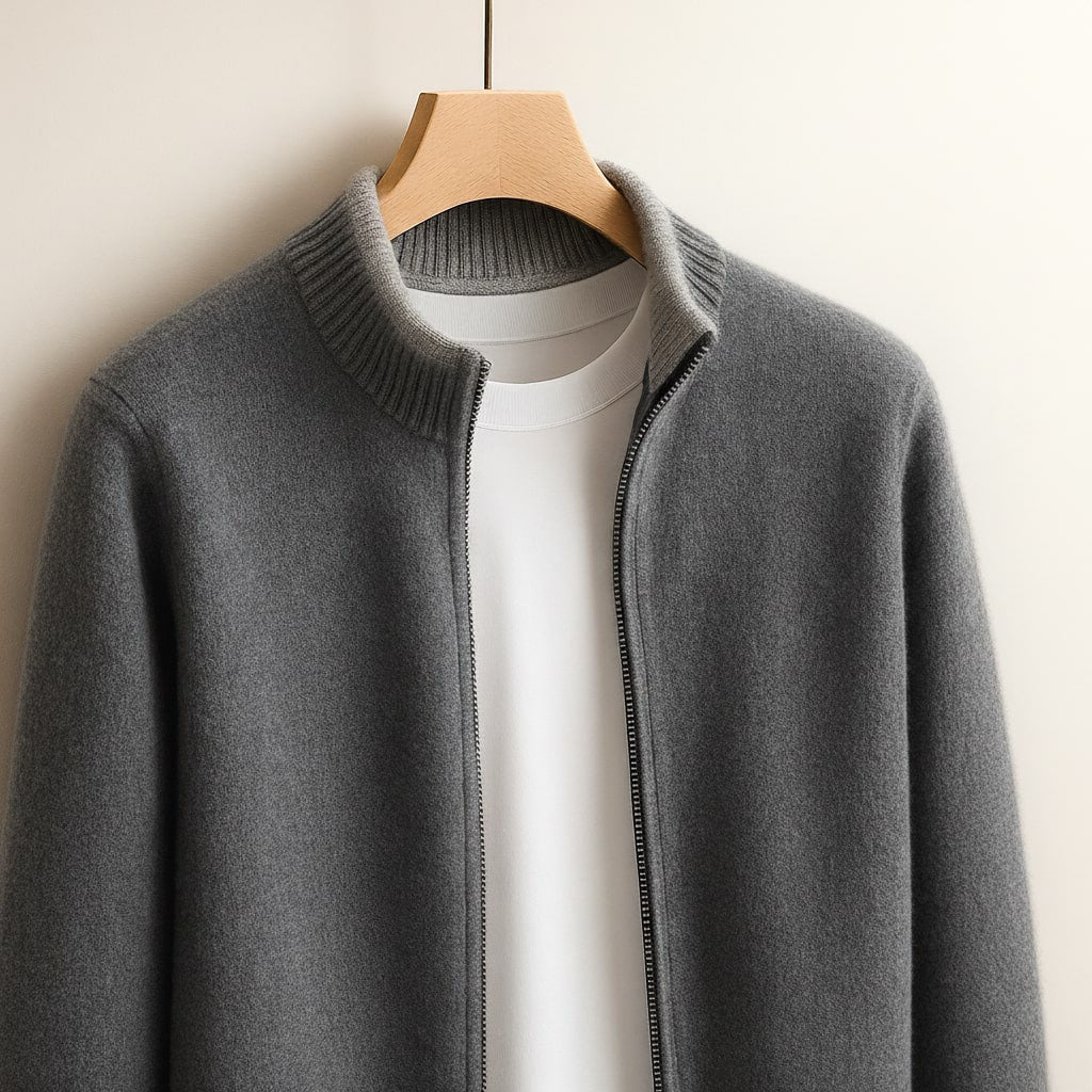 ROSSI ROMA™ | Men's Knitted Jacket with Zipper Warmth and Elegant Everyday Style