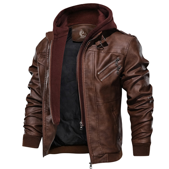 Rousseau™ | Hood & Warm Leather Jacket