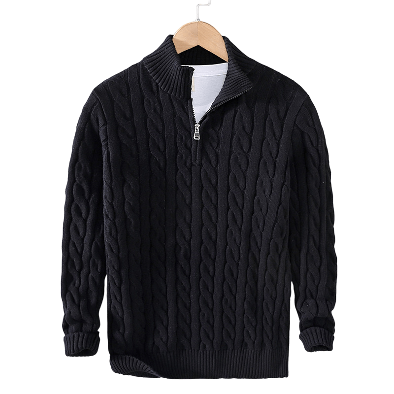 TAEBAEK | Ribbed Sweater with Zipper and Unique Design