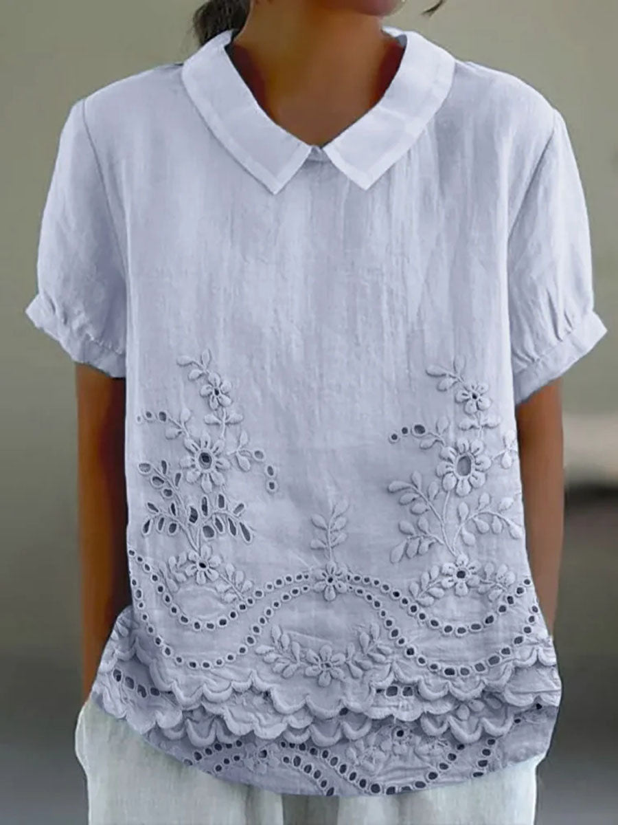 Lily | Embroidered Floral Shirt