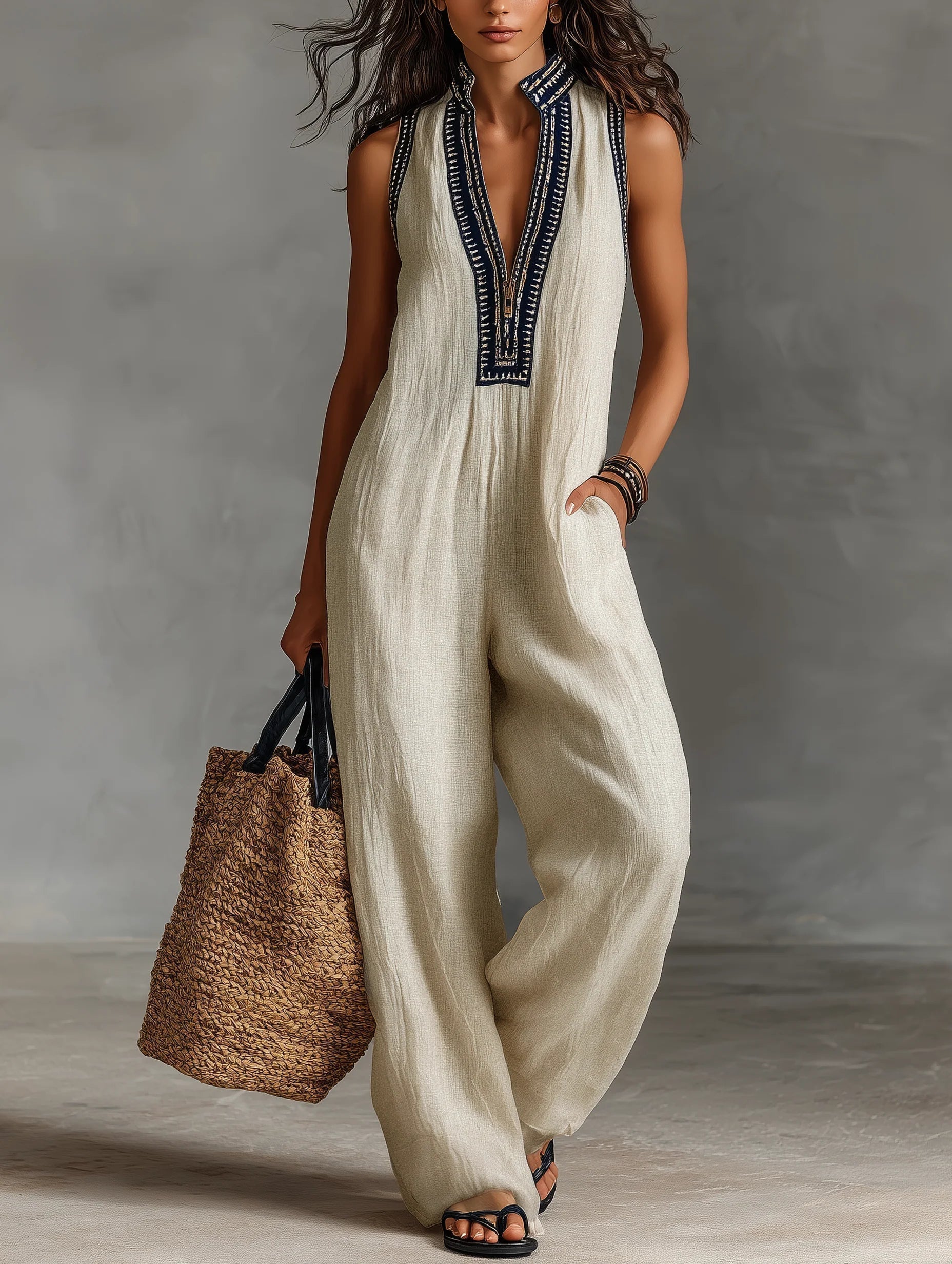Elena | Sleeveless Wide-Leg Jumpsuit
