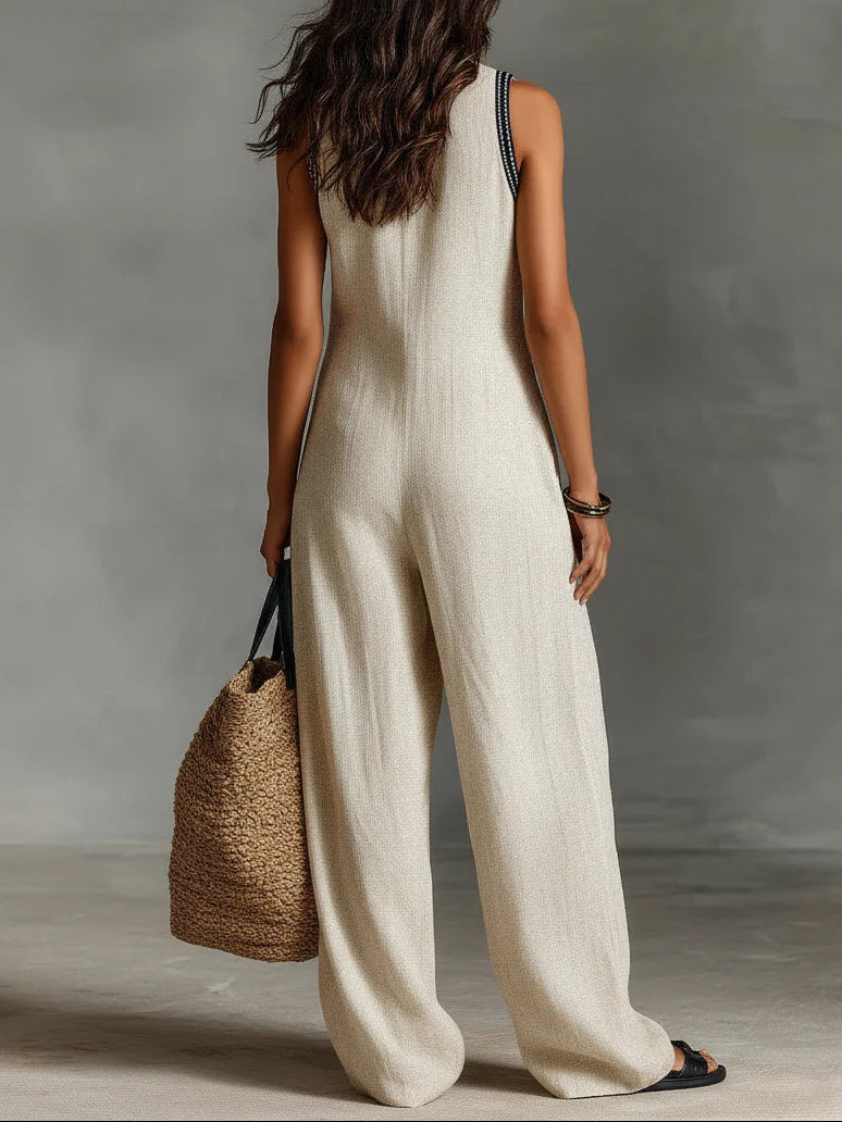 Elena | Sleeveless Wide-Leg Jumpsuit