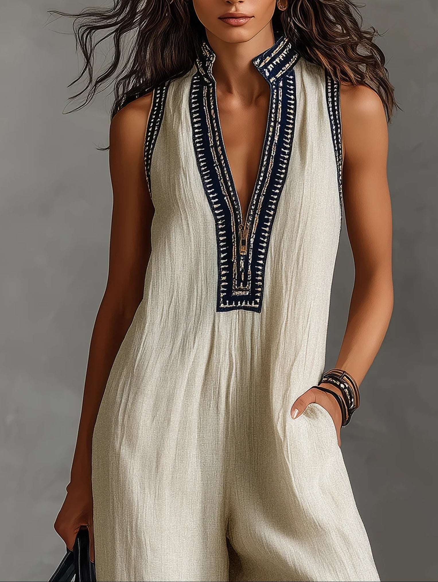 Elena | Sleeveless Wide-Leg Jumpsuit