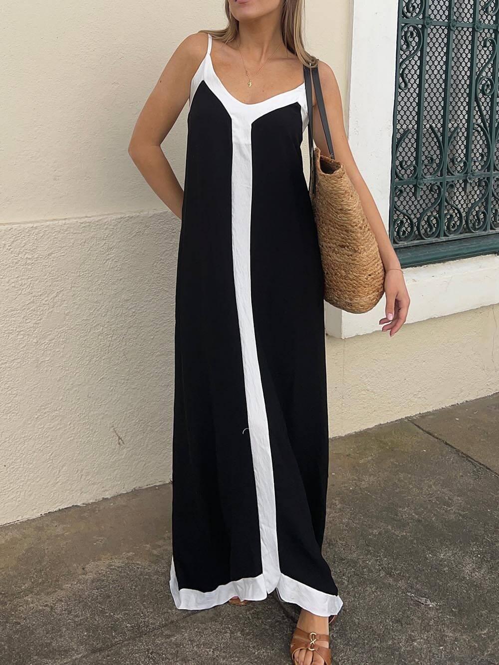 Silvana | Midi Dress in Color Blocks