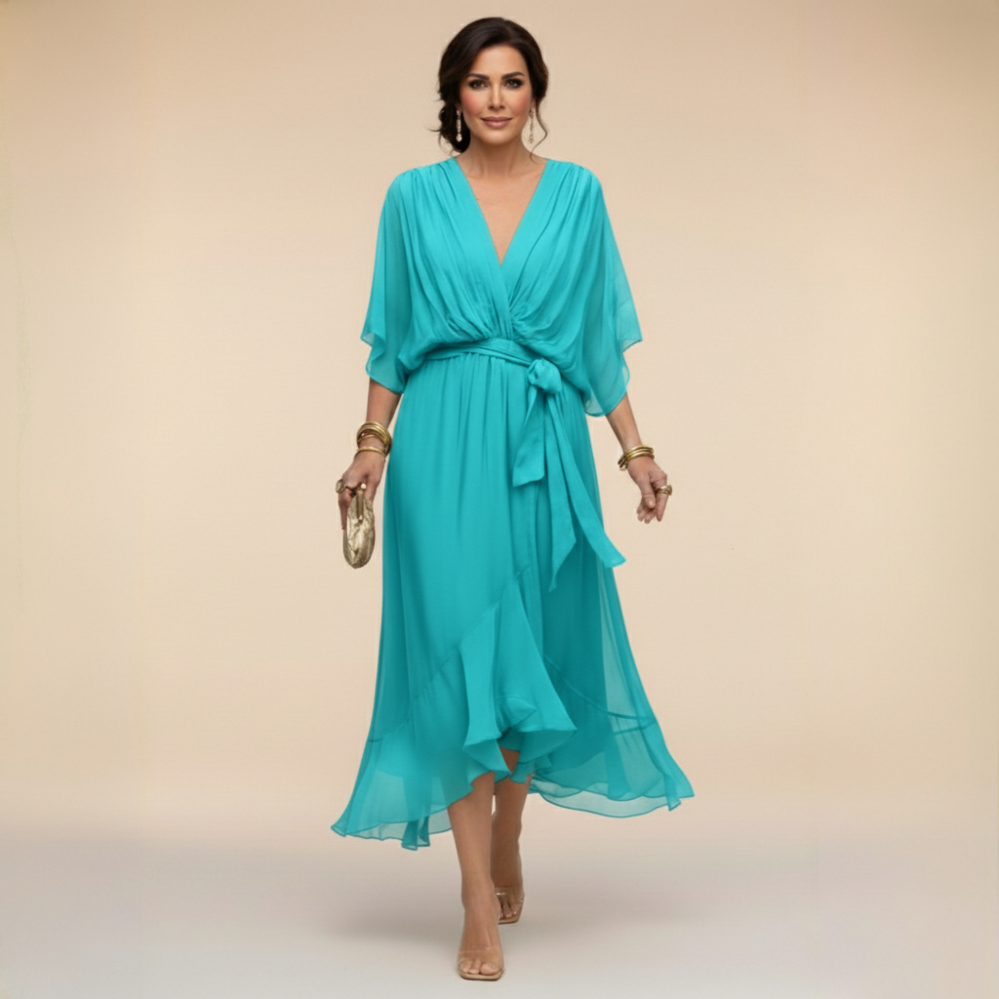 LOTTIE | Elegant V-Neck Dress for Timeless Class