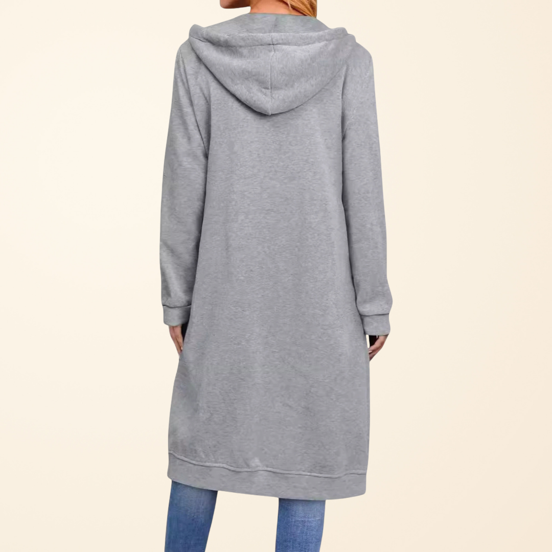 BRIXLEY™ – Relaxed Zip-Up Longline Cardigan