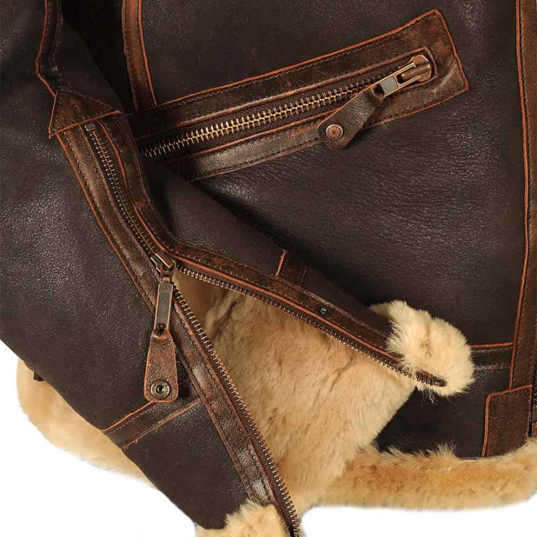 WALKER | Shearling-Lined Jacket with Rugged Finish