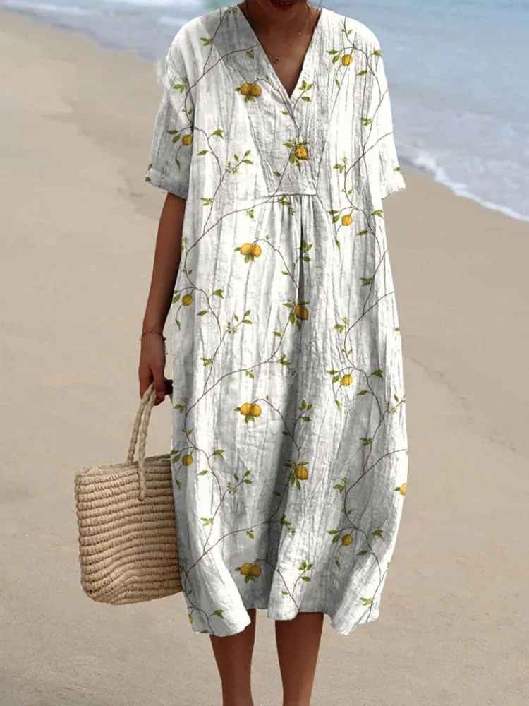 Sammy - Vintage Floral Art Flowing Casual Dress