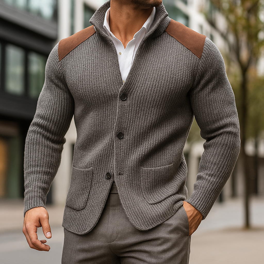 DAAN | Knitted Jacket Vest with Suede Accents for Comfort and Class