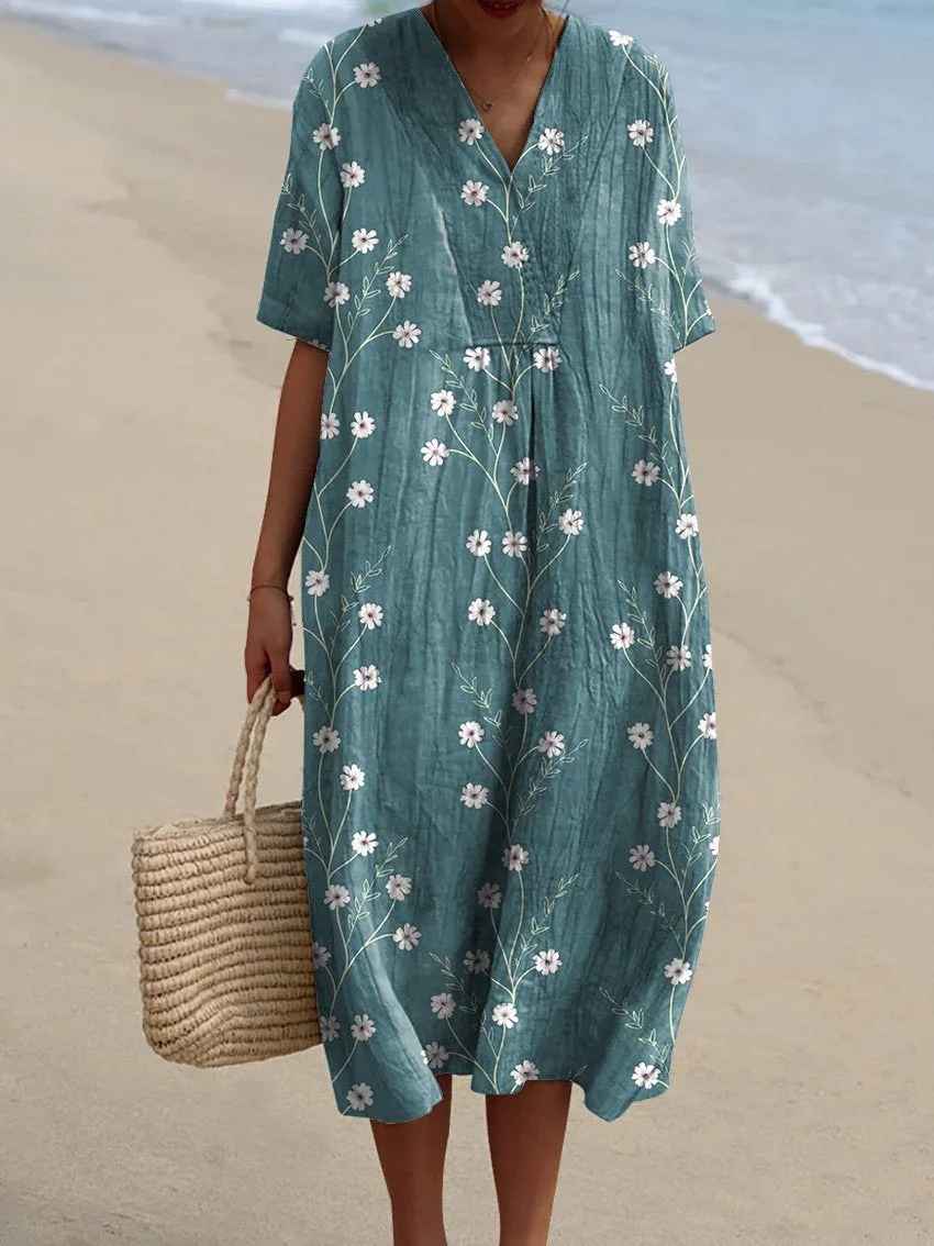 Sammy - Vintage Floral Art Flowy Casual Dress