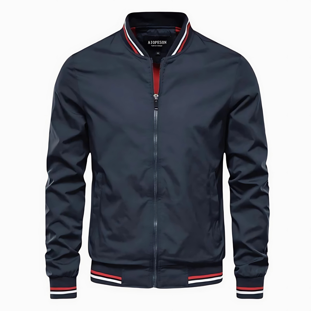 Kenneth™ | Classic Striped Trim Bomber Jacket