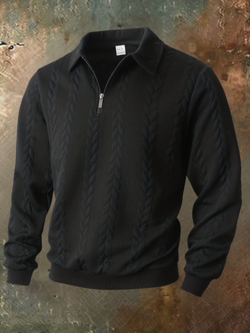JULIAN | Cable knit half-zip sweater