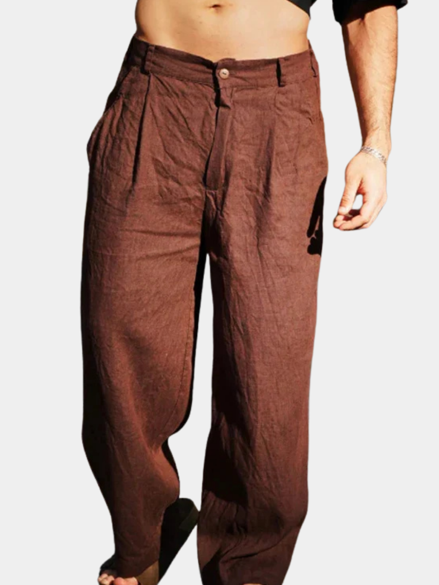 DARIO | LINEN PANTS WITH WIDE LEGS