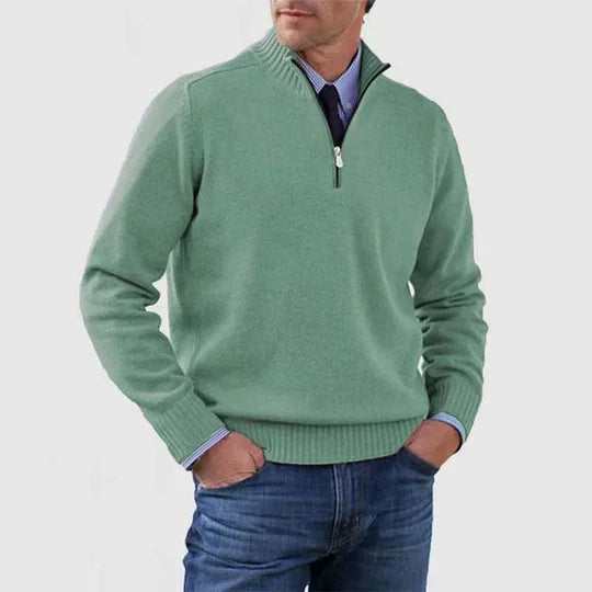 STIJN | Knitted Men's Sweater with Zipper for Refined Warmth and Timeless Class
