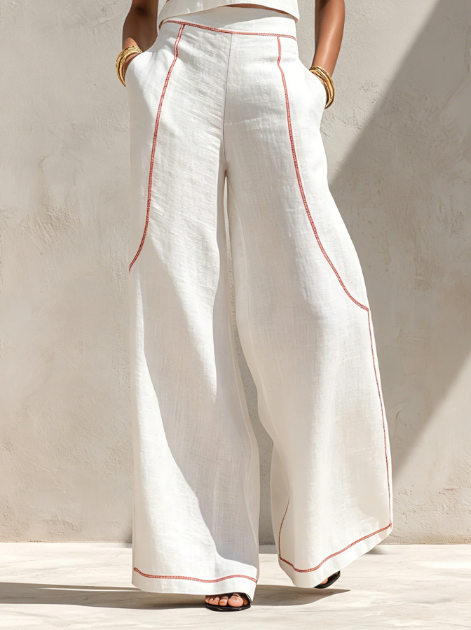 Set Minimalist Blouse  and Women's Wide Leg Pants