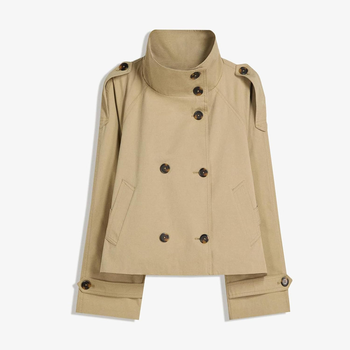 MARLOWE | Cropped Trench Coat with Belted Waist
