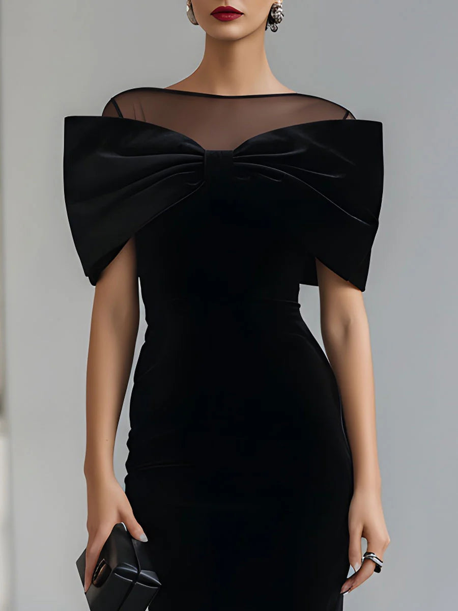 Audrey™ | Elegant Bow Evening Dress