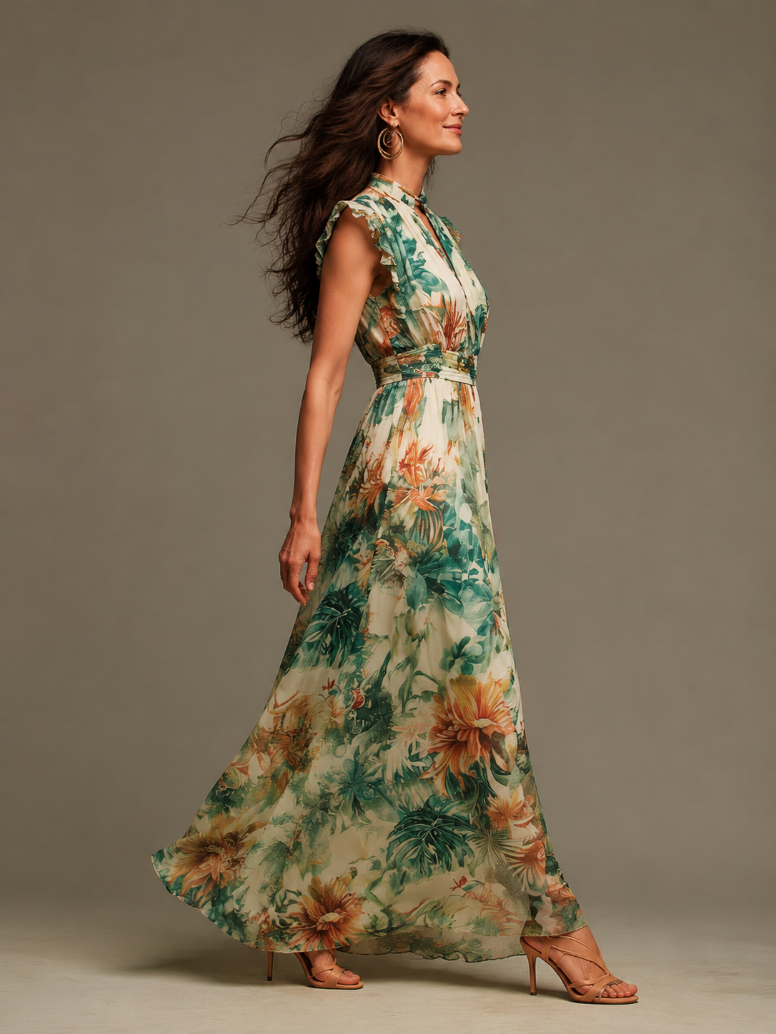 Grace | Painted Tropical Chiffon