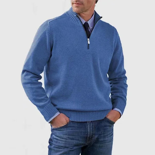 STIJN | Knitted Men's Sweater with Zipper for Refined Warmth and Timeless Class