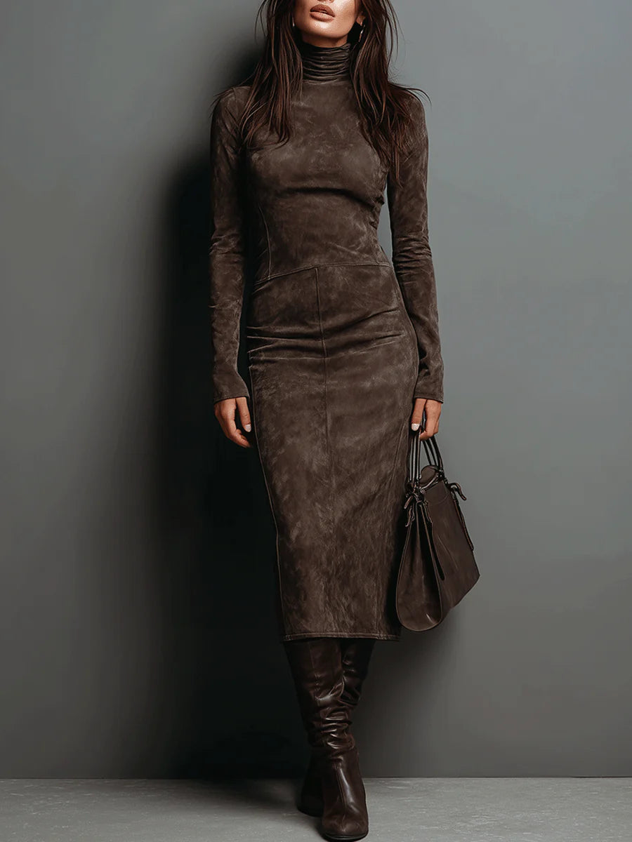 Lorène | Midi Long Brown Dress