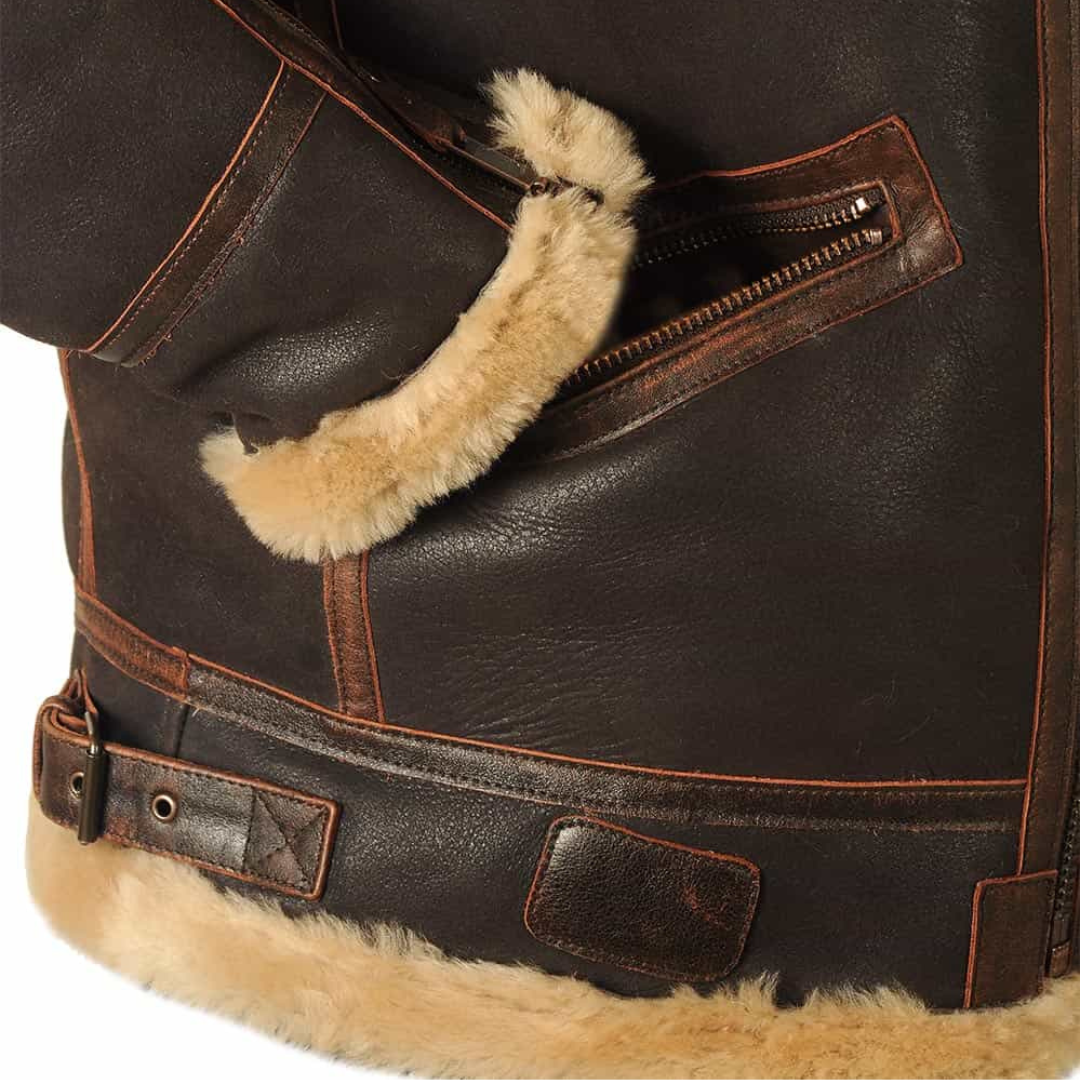 WALKER | Shearling-Lined Jacket with Rugged Finish