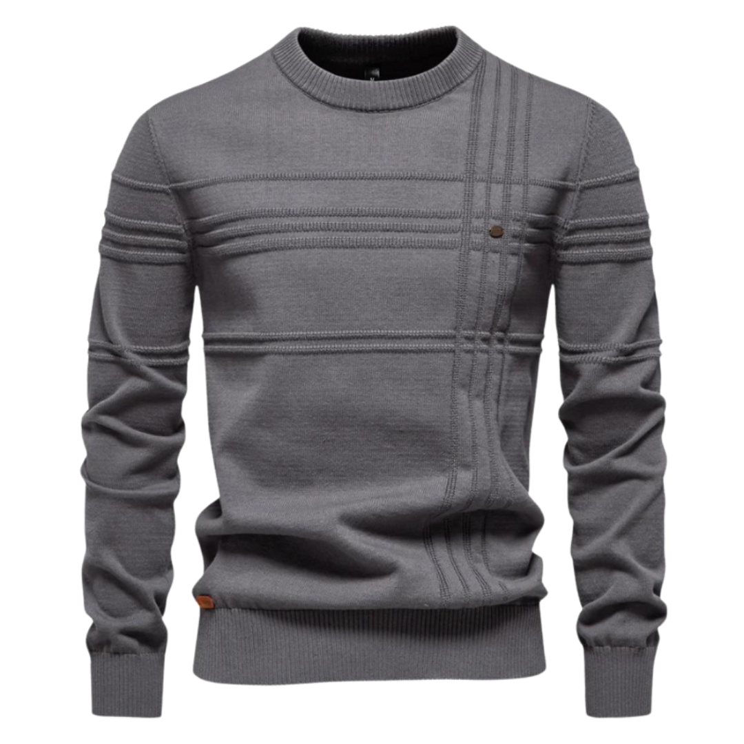 Bryson | Cotton Men’s Sweater with Stripe Design