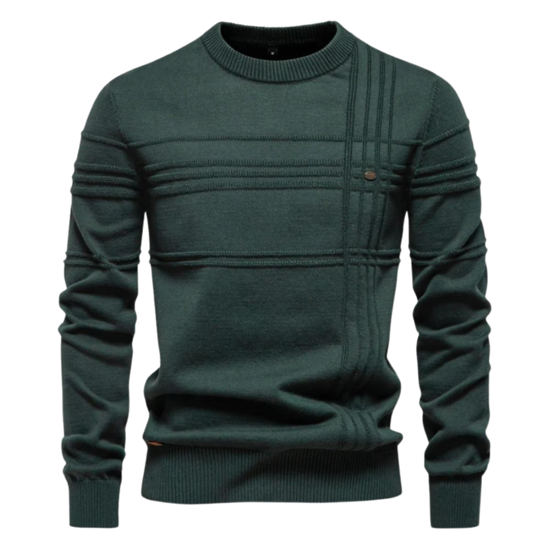 Bryson | Cotton Men’s Sweater with Stripe Design