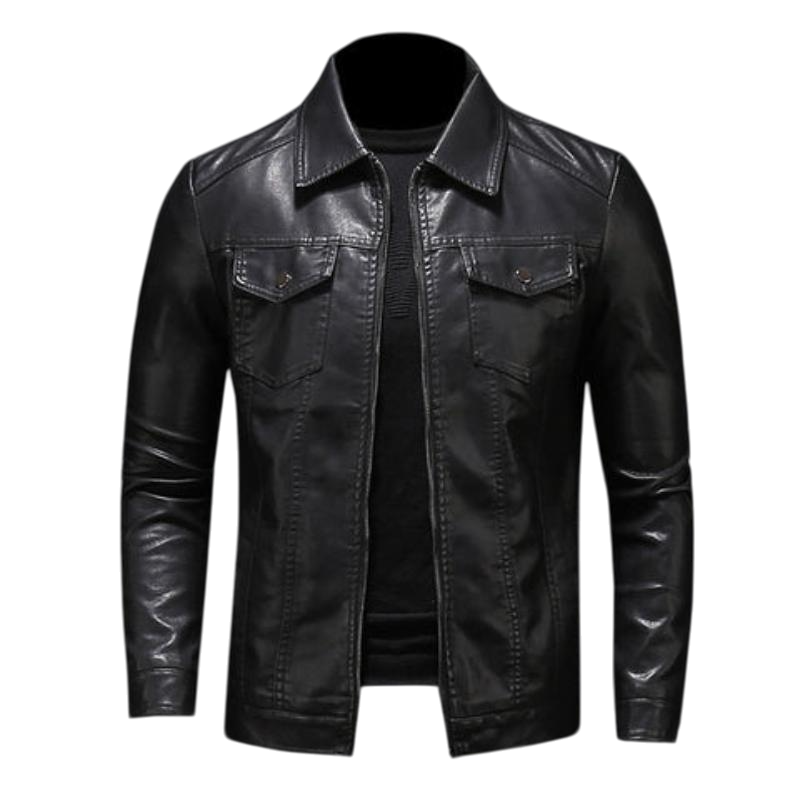 HARTON™ | Chic Black Leather Jacket