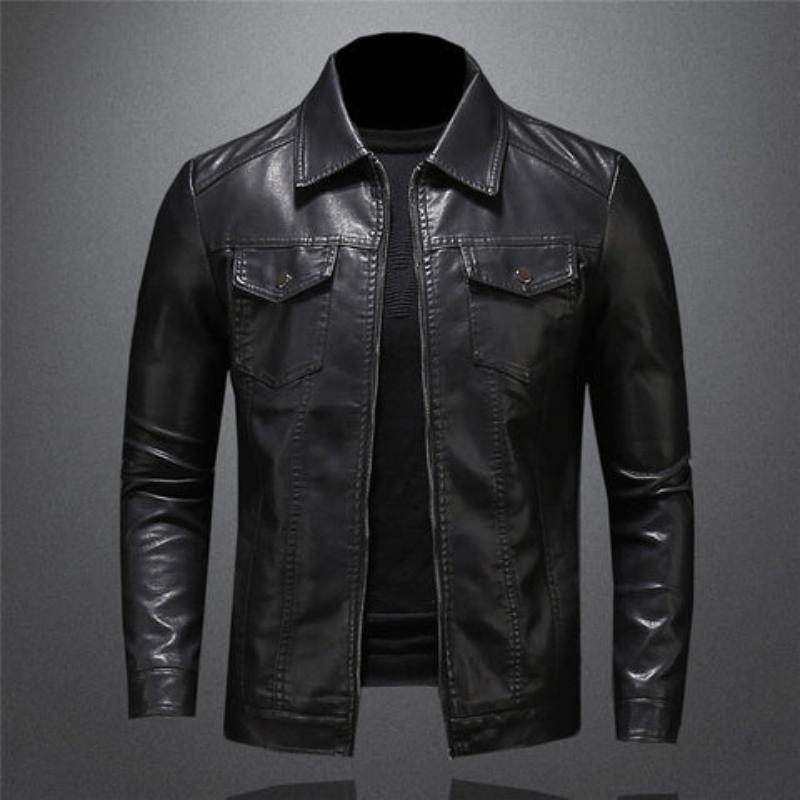 HARTON™ | Chic Black Leather Jacket