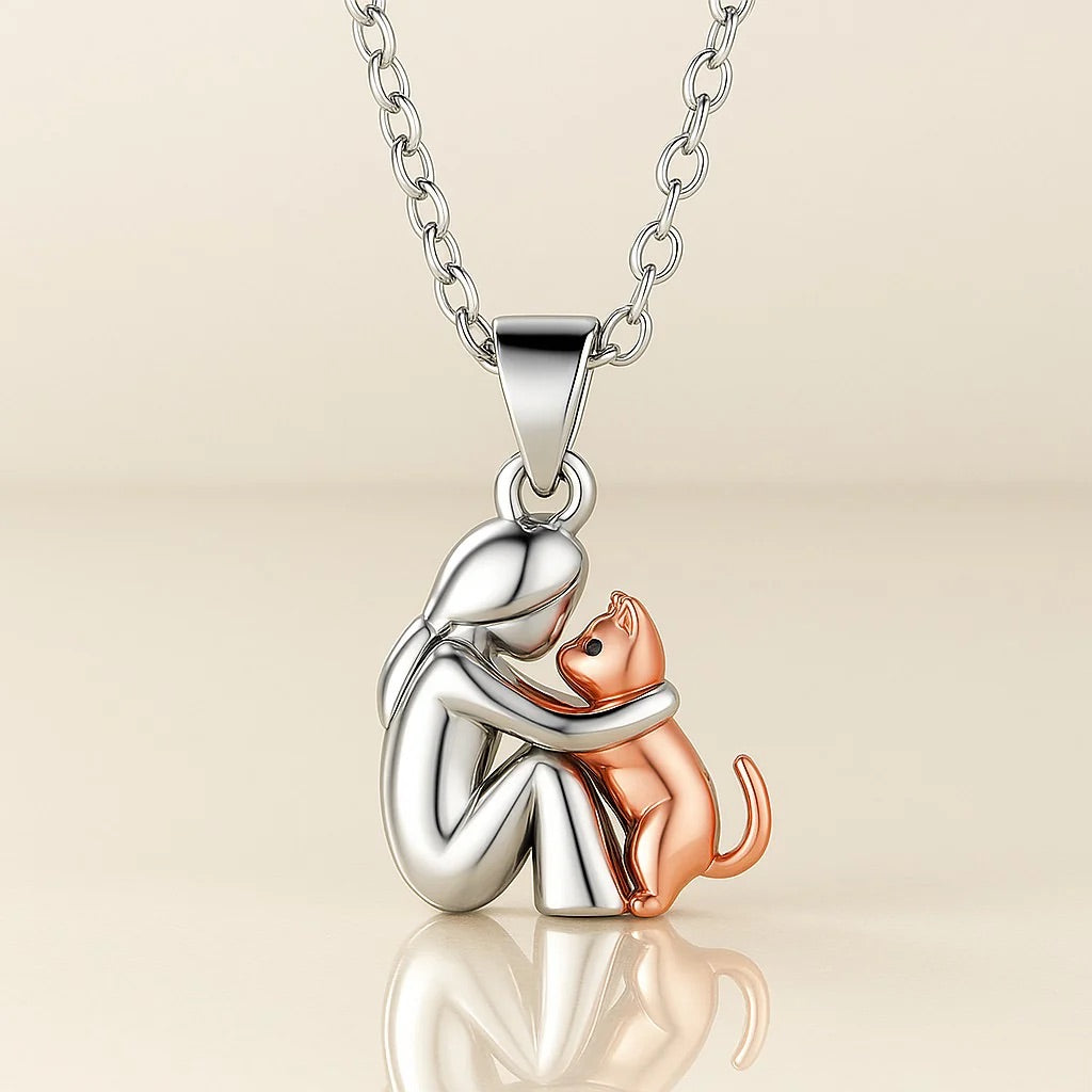 Necklace with Cat Hug Pendant