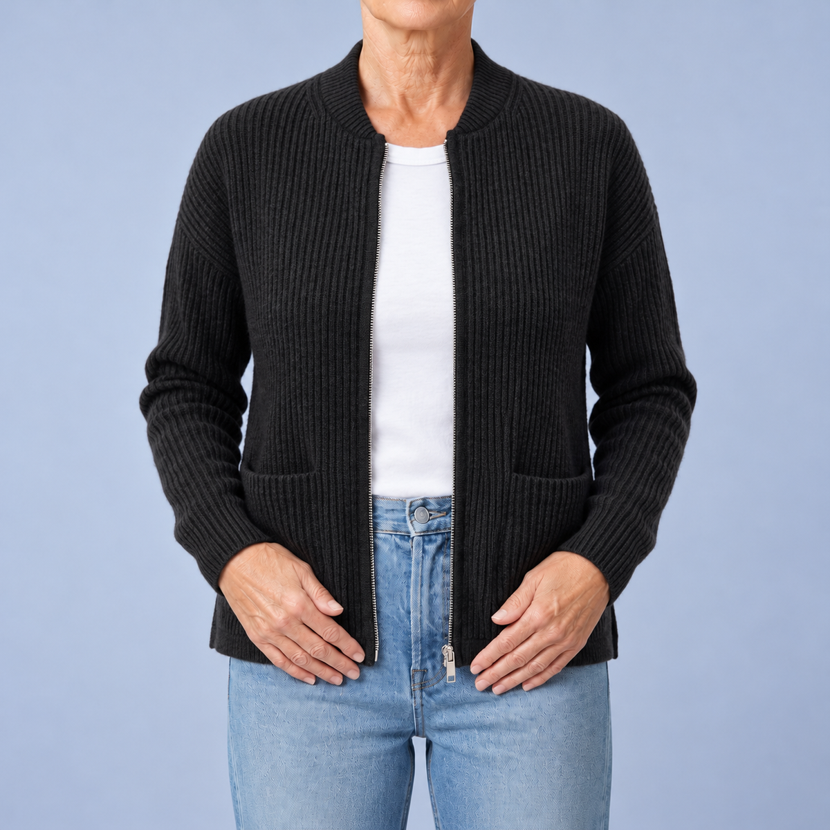 Agnese | Cardigan with Zip and Pockets