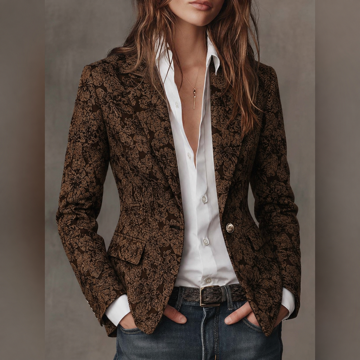 Estelle | Jacquard Fitted Blazer