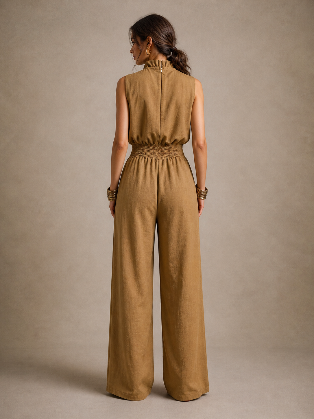 SIENNA | Wide Leg Jumpsuit with Tie Neckline for Day-to-Night Ease