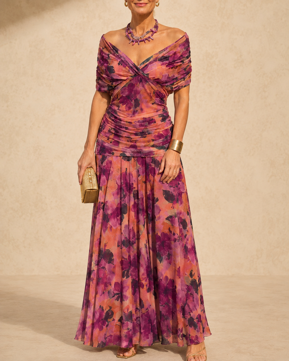 Seraphine | Ruched Flutter Midi