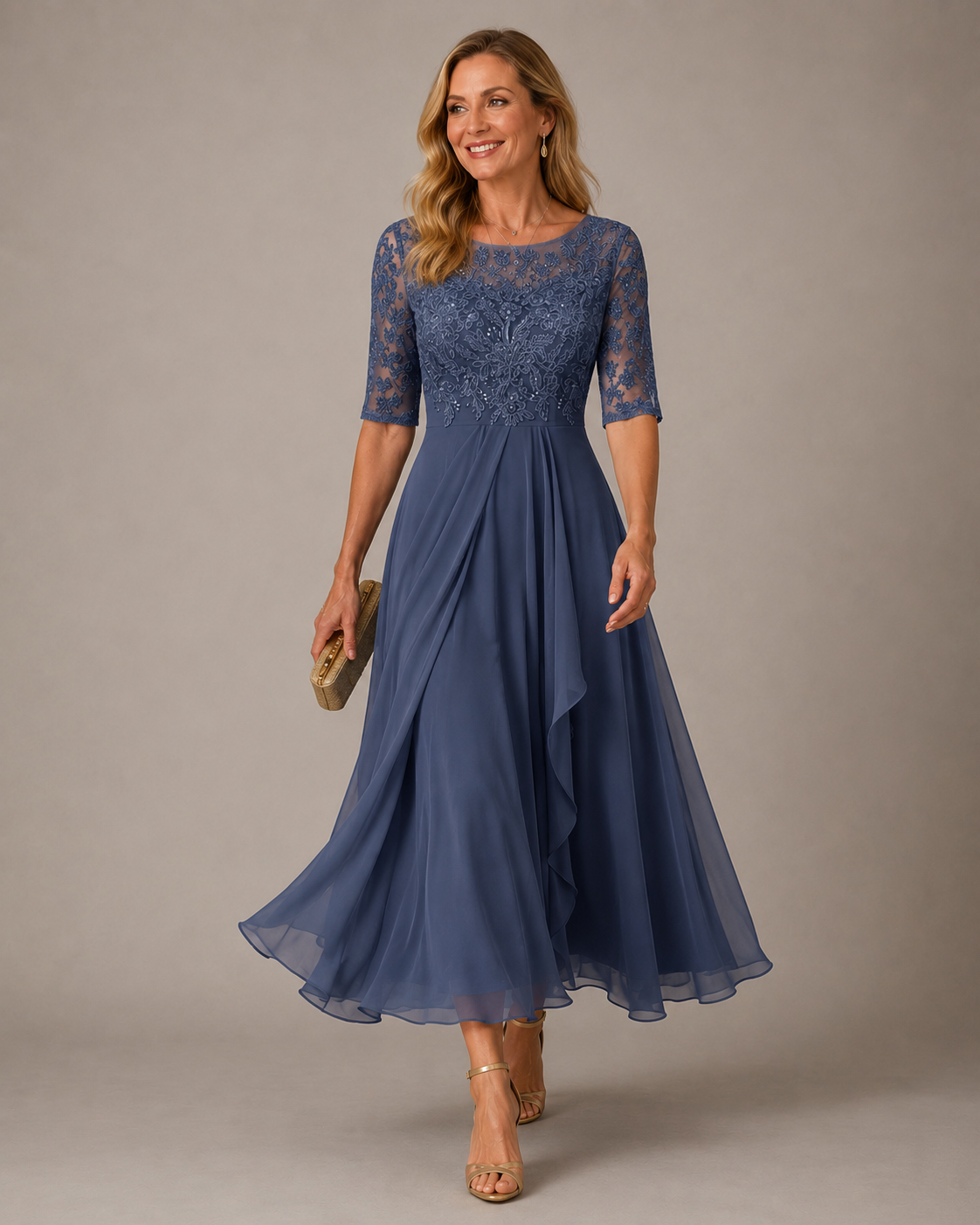 Romina | Slimming Lace Midi Dress