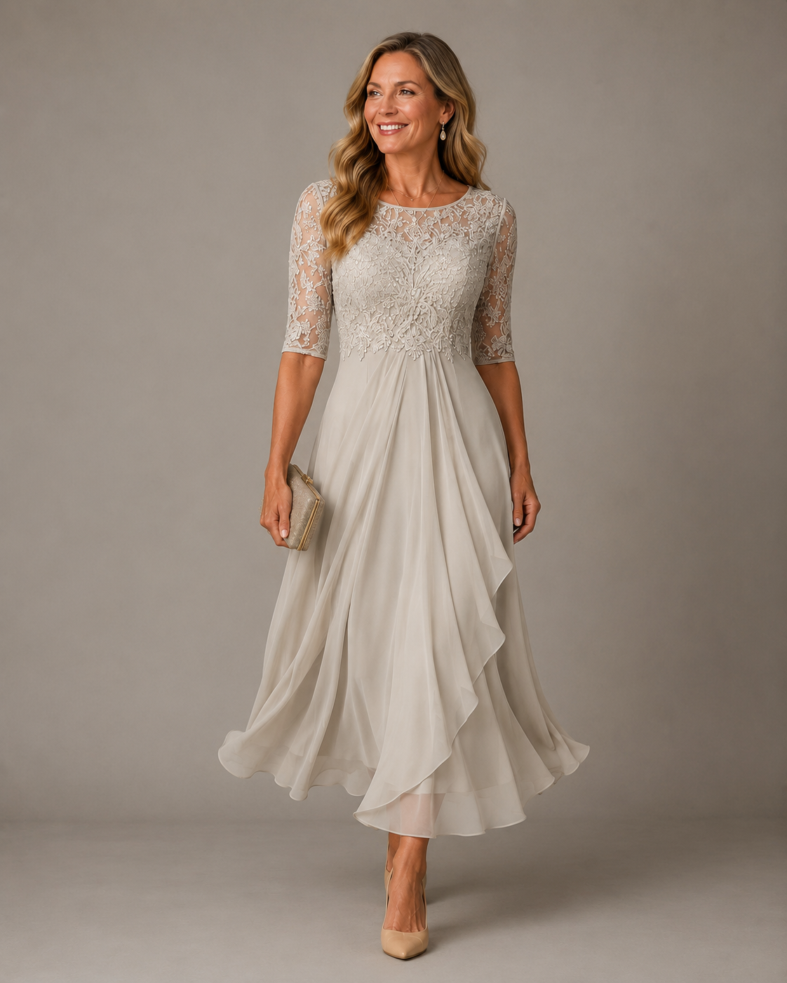 Romina | Slimming Lace Midi Dress