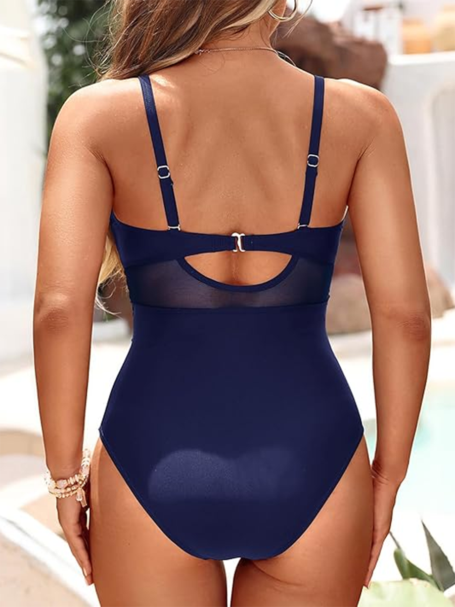SOFIA | One-Piece Swimsuit with Transparent Accents and Elegant Shaping Fit