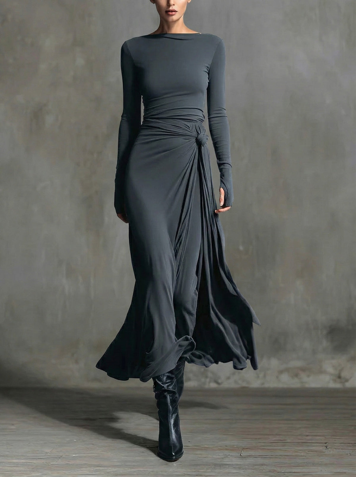 Naomie | Maxi Dress with Silk Knot