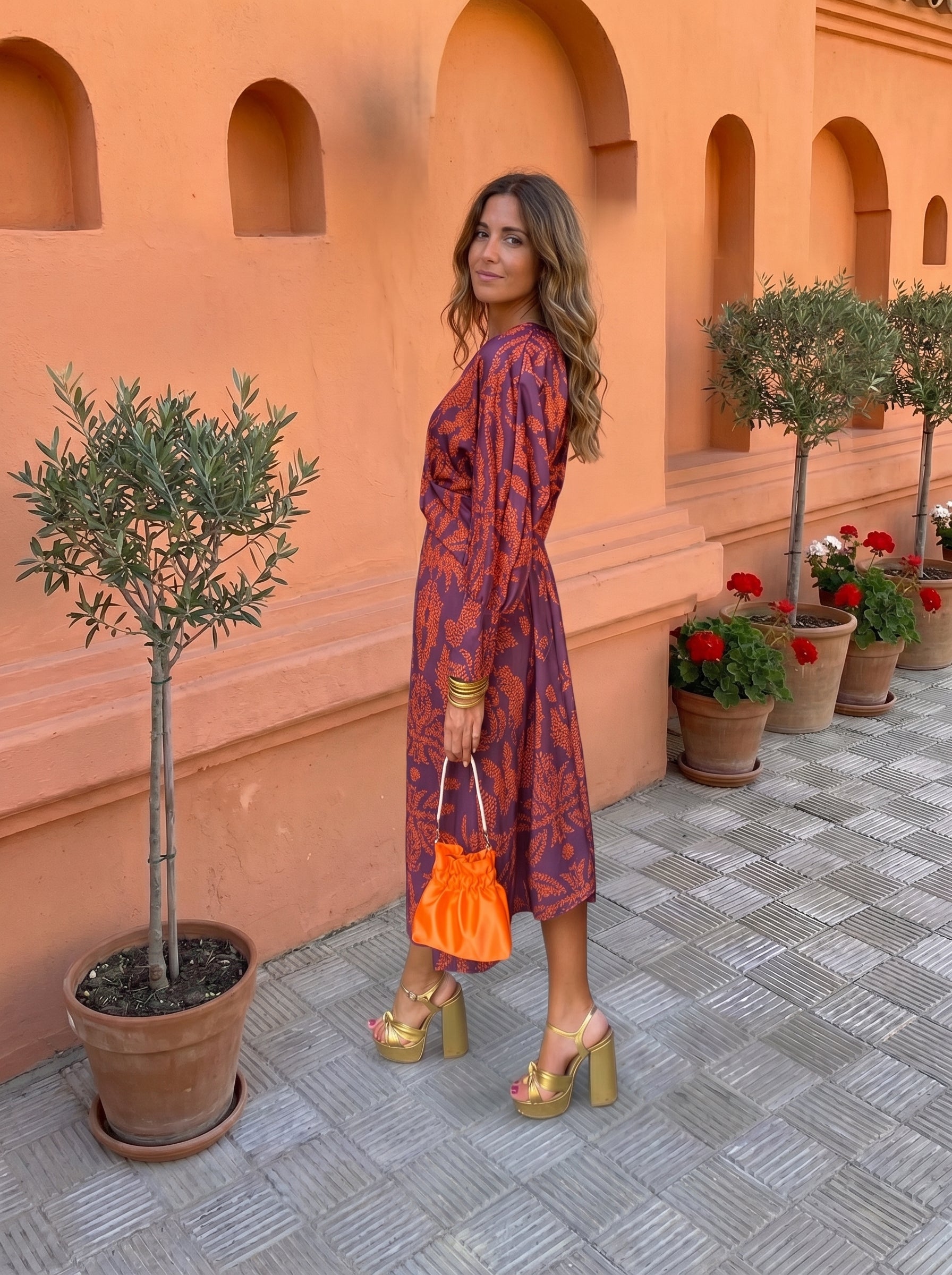 Printed Midi Dress