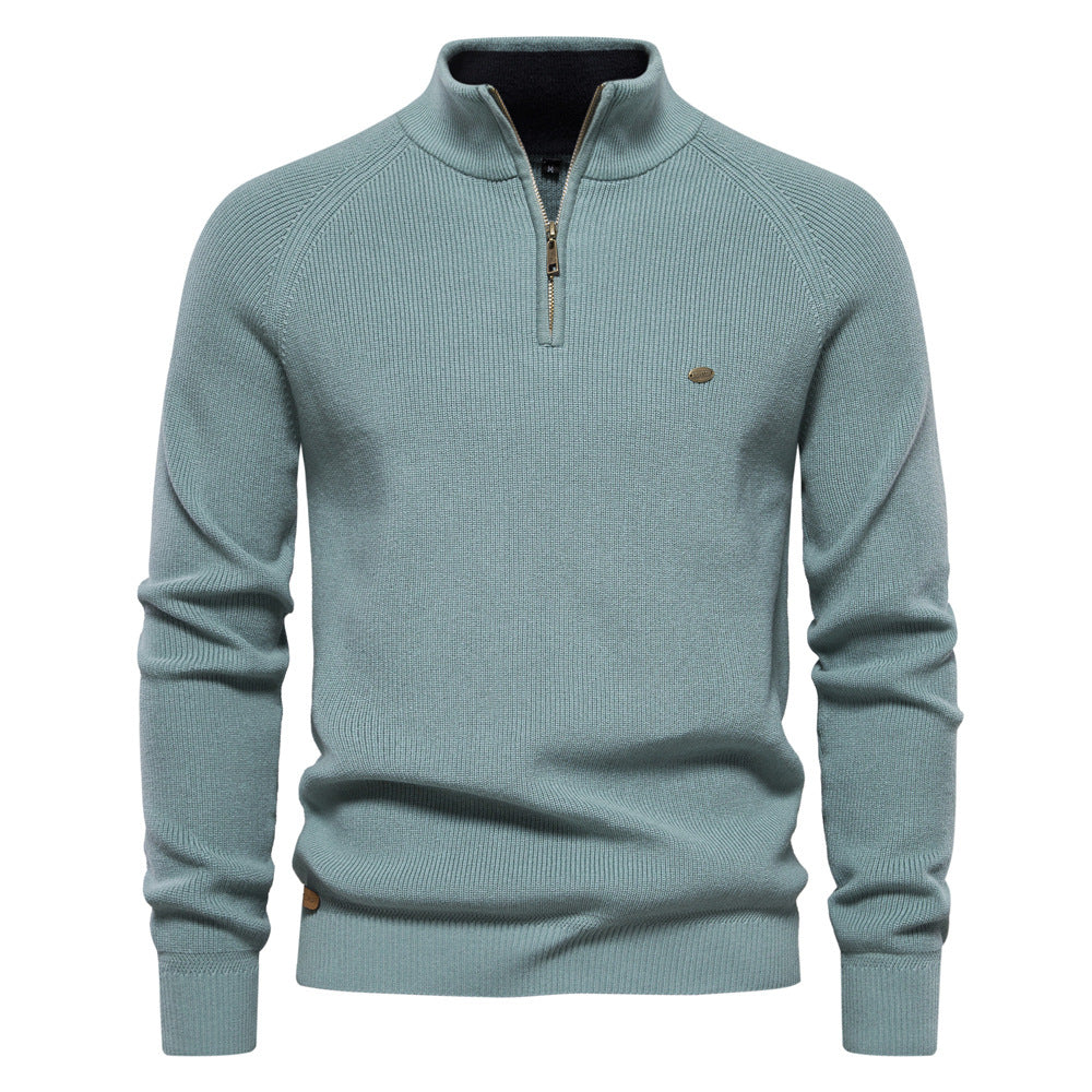 WESTON | RIBBED KNIT HALF-ZIP PULL OVER PIERRE