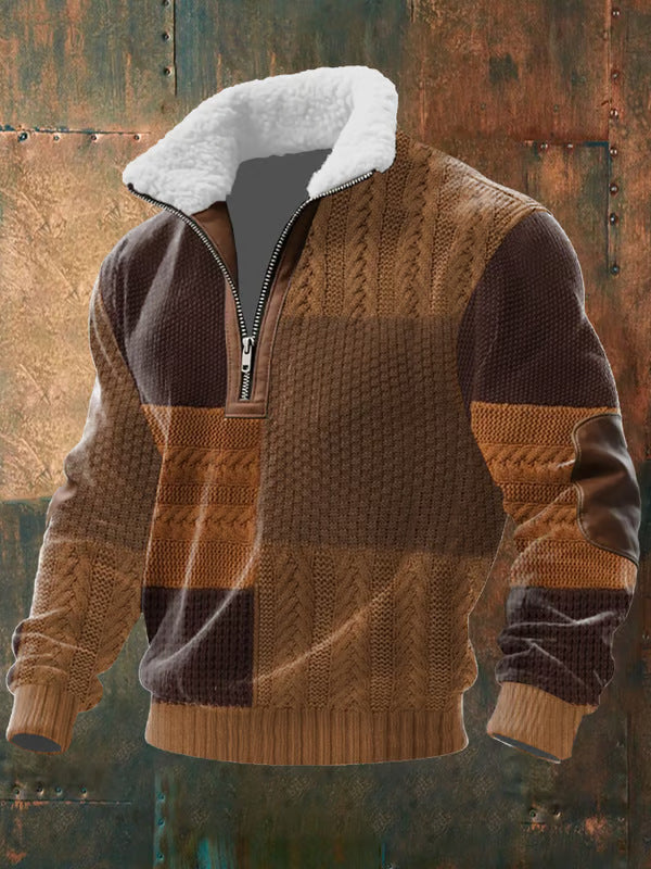 VAN LOREN MODE™ | ZIPPER SWEATER WITH HIGH COLLAR AND LINING