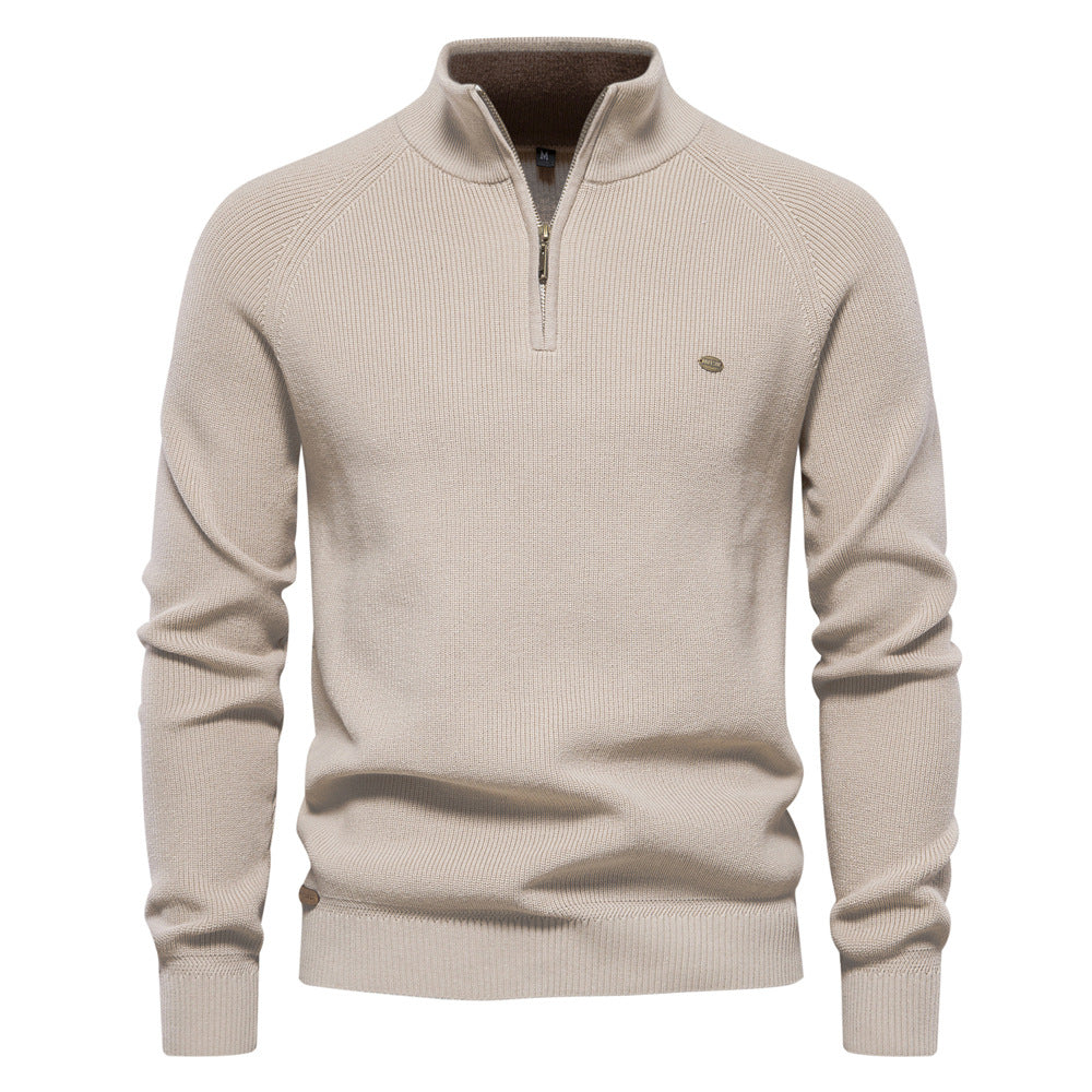 WESTON | RIBBED KNIT HALF-ZIP PULL OVER PIERRE