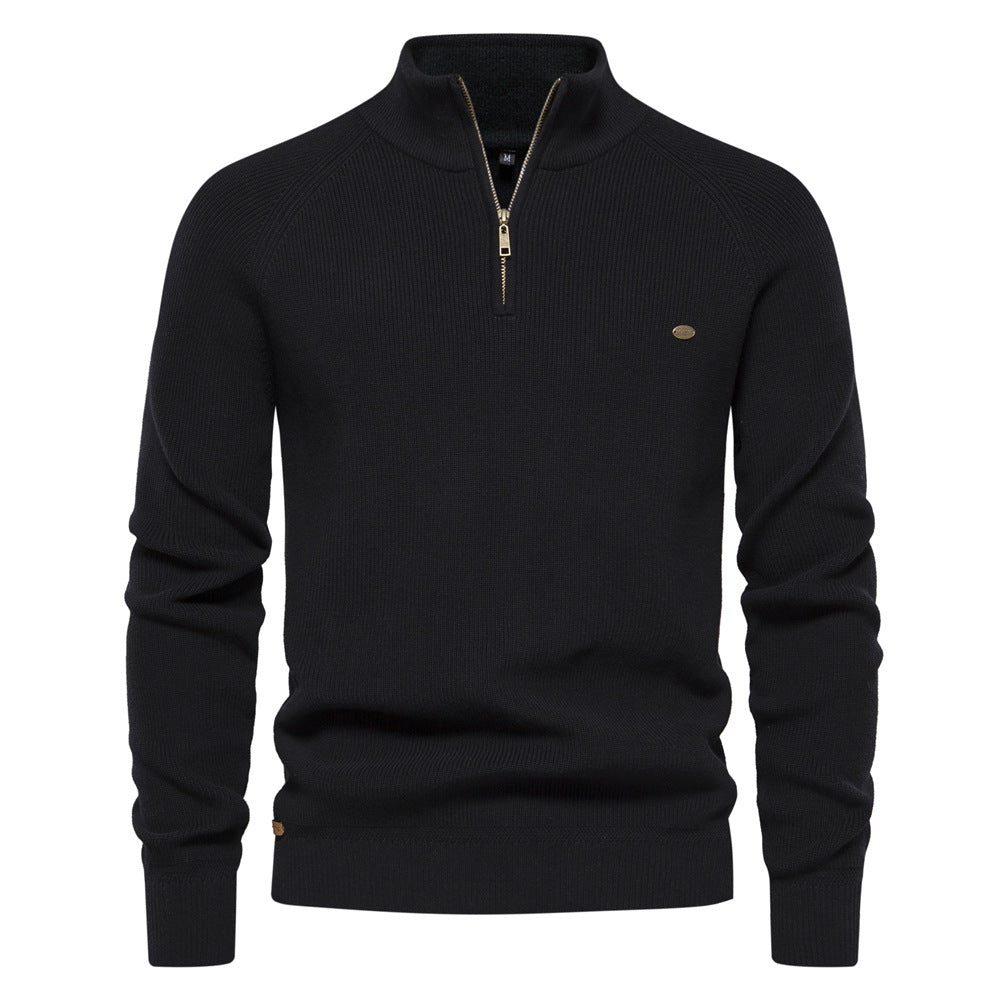 WESTON | RIBBED KNIT HALF-ZIP PULL OVER PIERRE