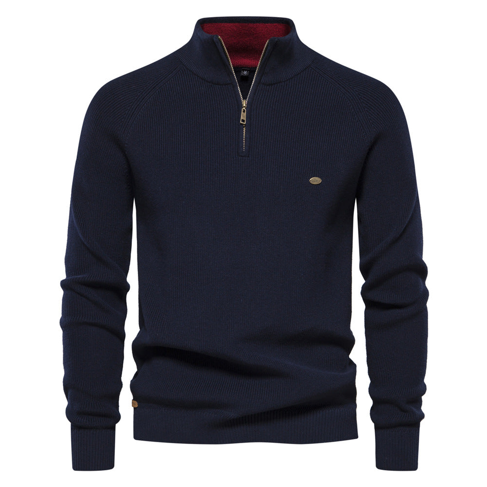 WESTON | RIBBED KNIT HALF-ZIP PULL OVER PIERRE